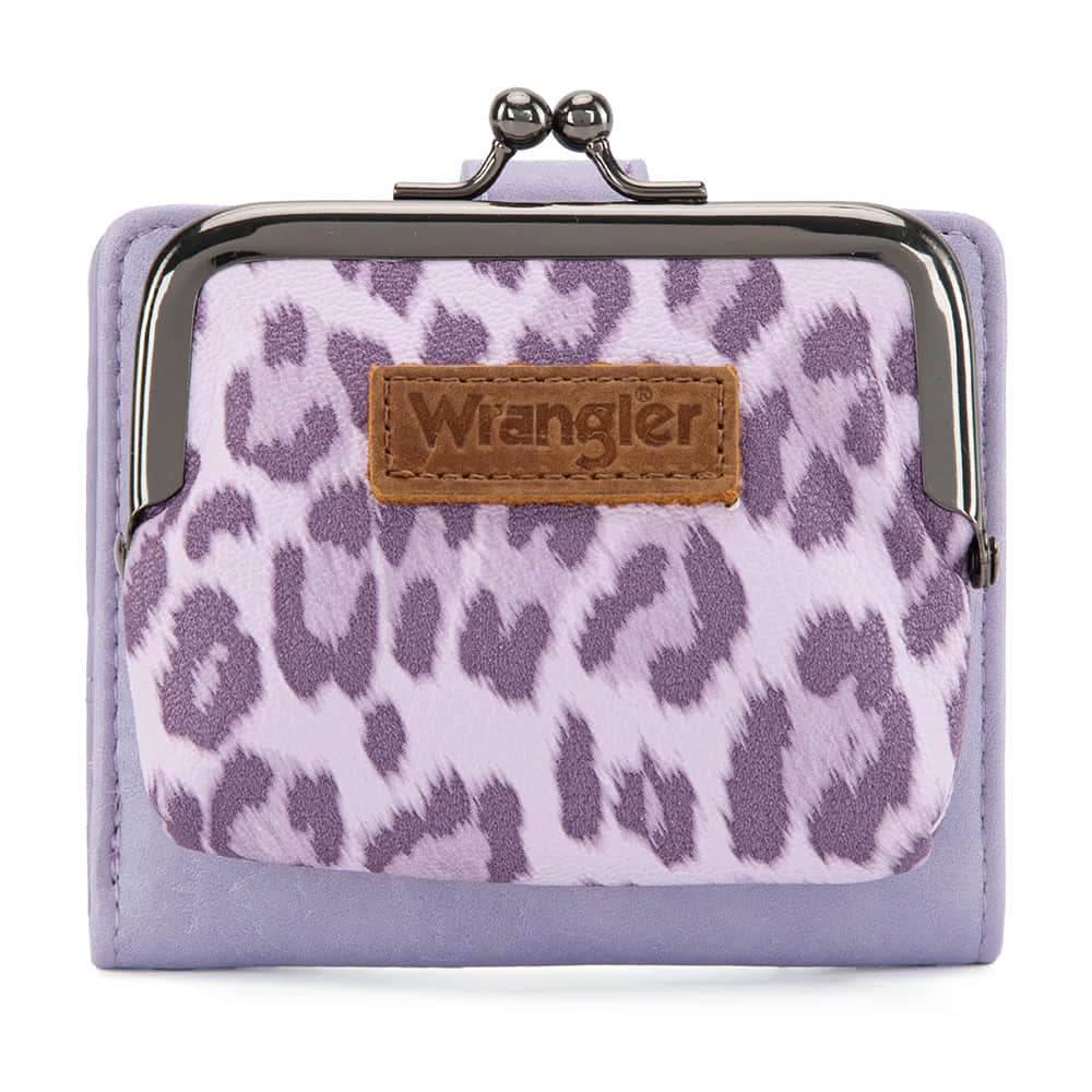Wrangler Other Wrangler Purple Western Leopard Print Small Bifold with Coin Purse Wallet