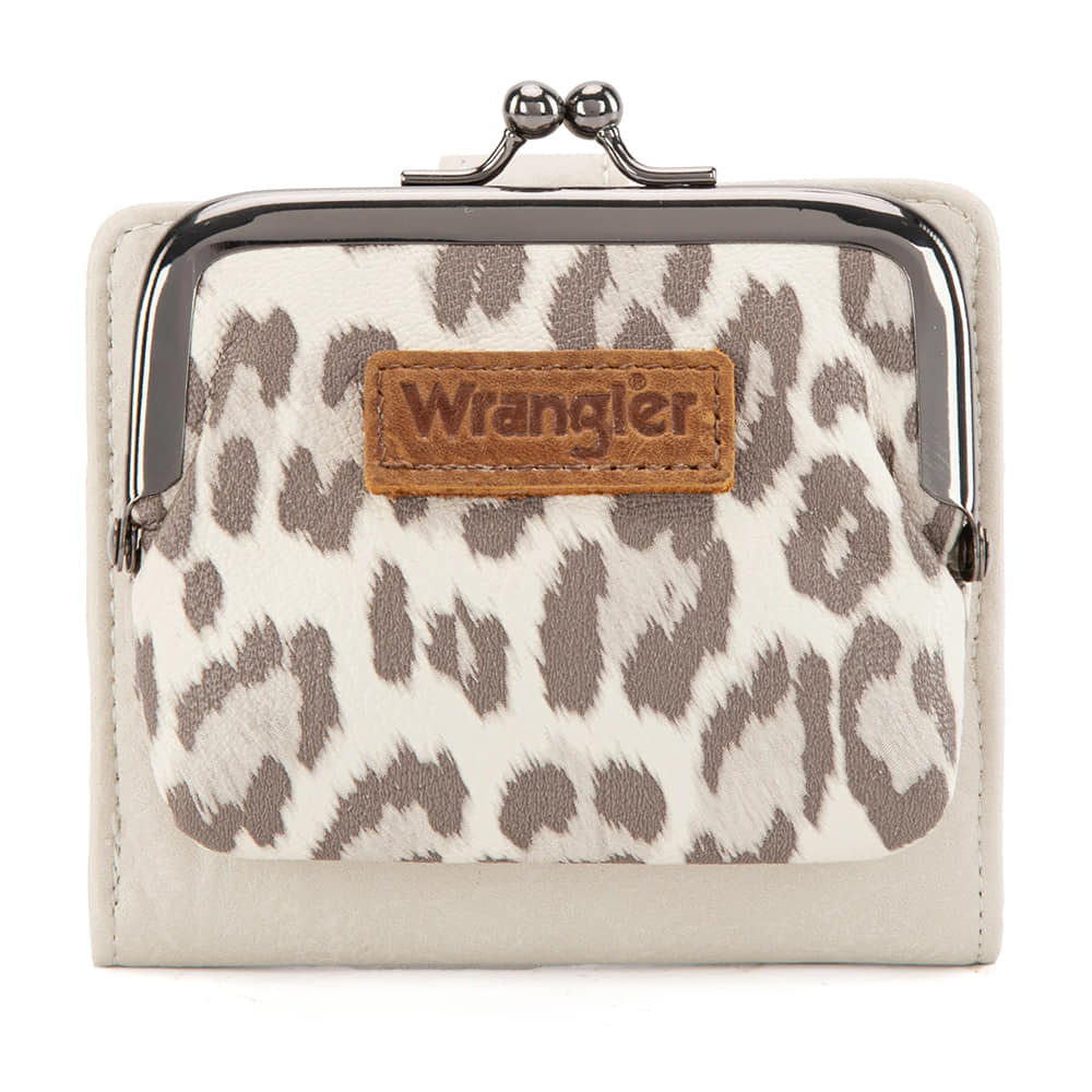 Wrangler Other Wrangler Western Leopard Print Small BiFold with Kiss Clasp Coin Purse