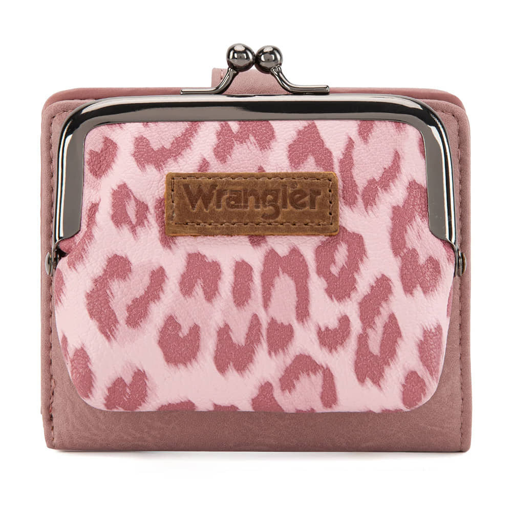 Wrangler Other Wrangler Western Leopard Print Small Bifold with Kiss Clasp Coin Purse