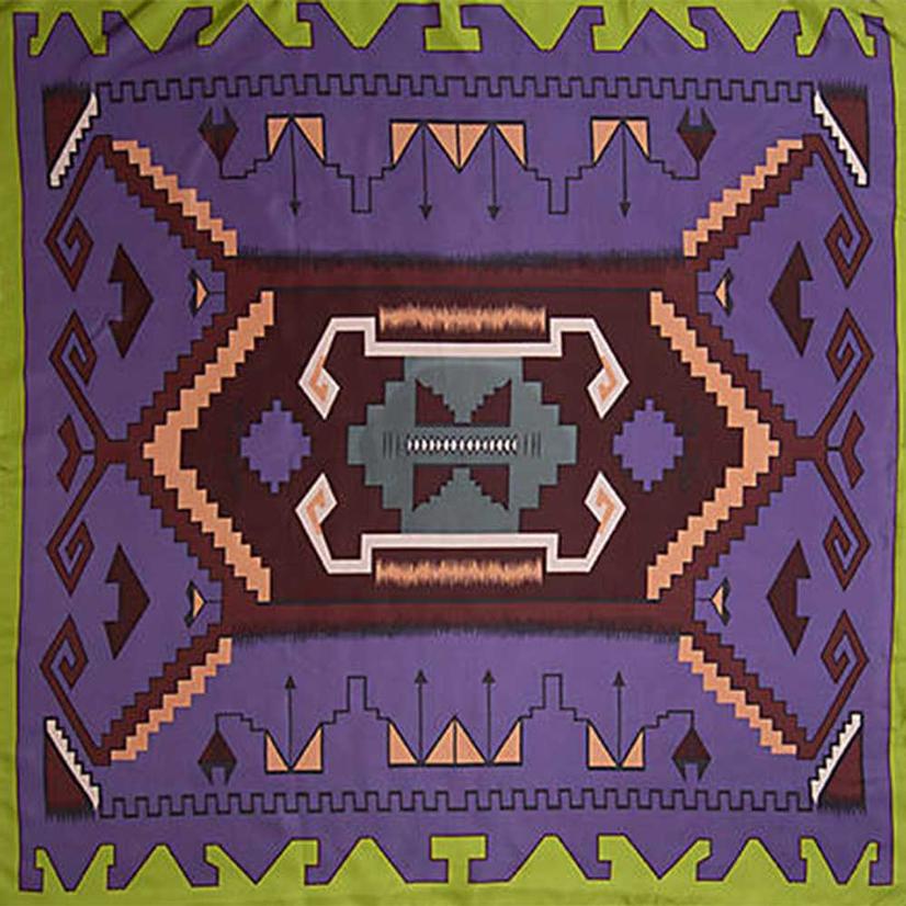 Wyoming Traders Apparel OSFA / PURPLE Wild Rag Southwest Prints Silk 34.5x34.5