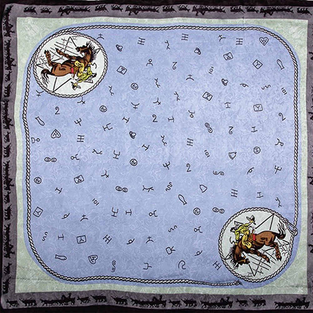 Wyoming Traders Apparel Wyoming Trader Brand Slate Blue Jacquard Limited Edition Wild Rag