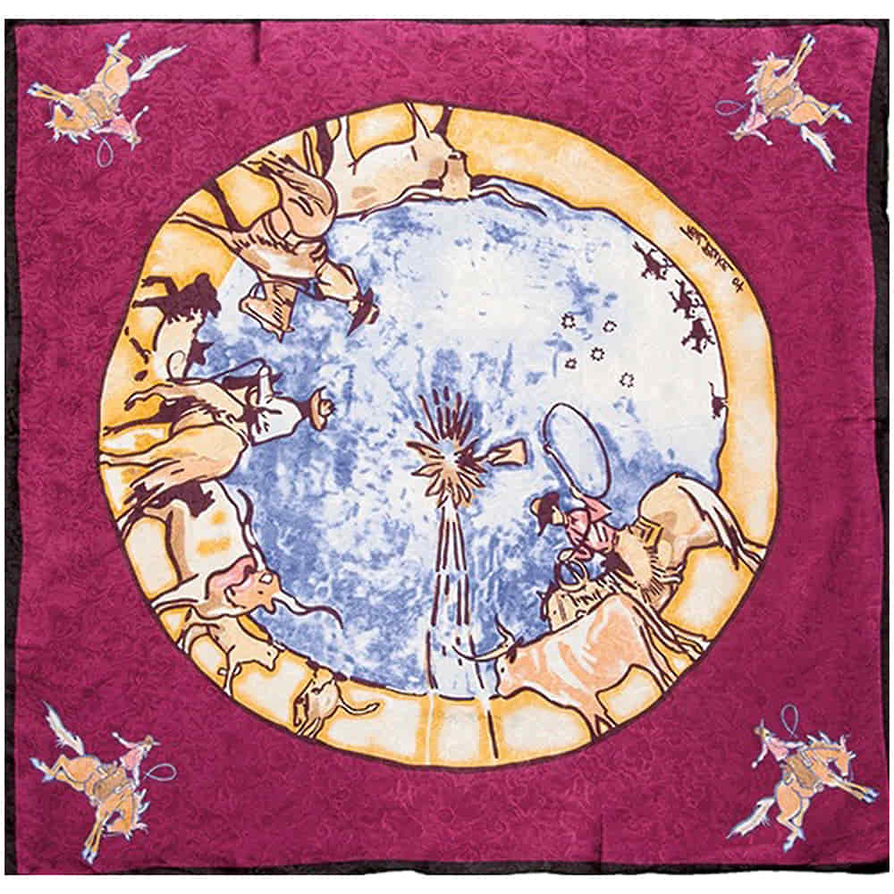 Wyoming Traders Apparel Wyoming Traders Raspberry Printed Jacquard Wild Rag