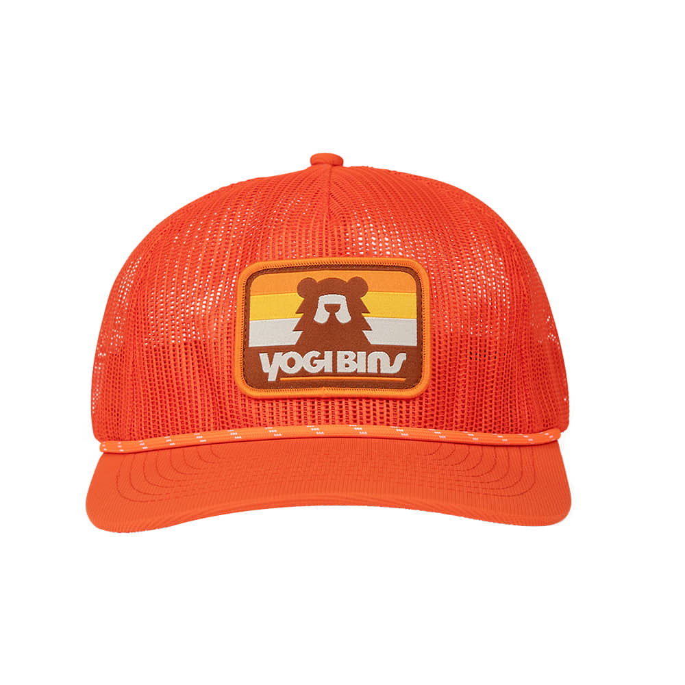 Yogi Bins Hats Blaze Orange Side Stripes Mesh