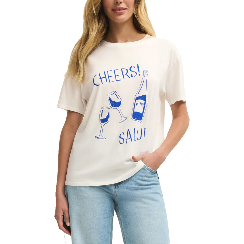 Z Supply Apparel WOMENS SALUD BOYFRIEND TEE IN SEA SALT