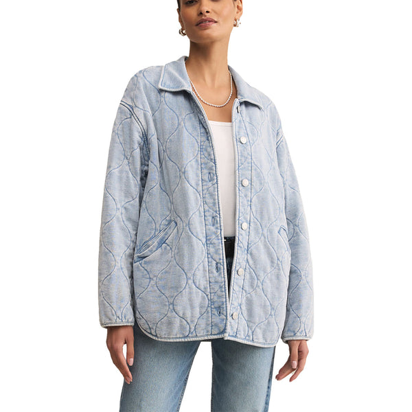 Boulder Knit Women's Denim Jcket in washed Indigo by Z Supply