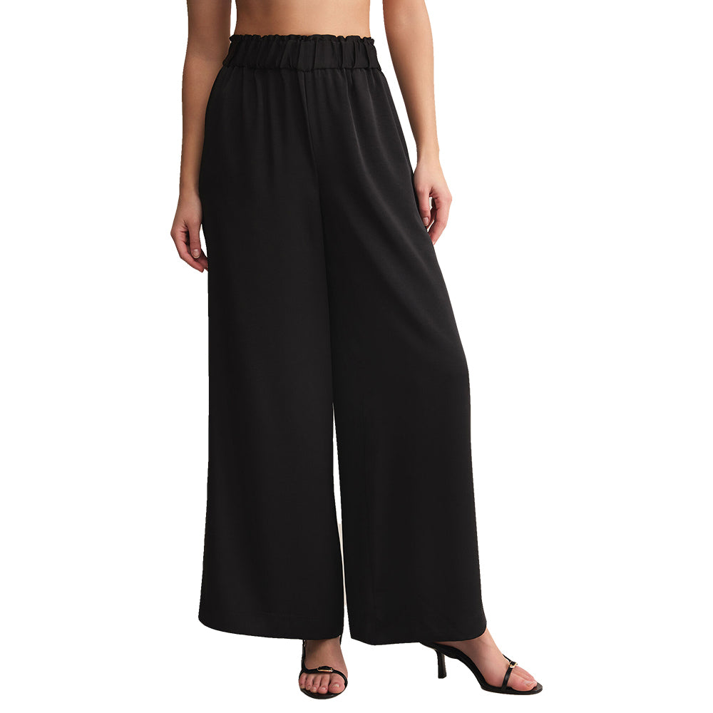 Z Supply Apparel Z Supply Isolde Black Satin Women's Pants