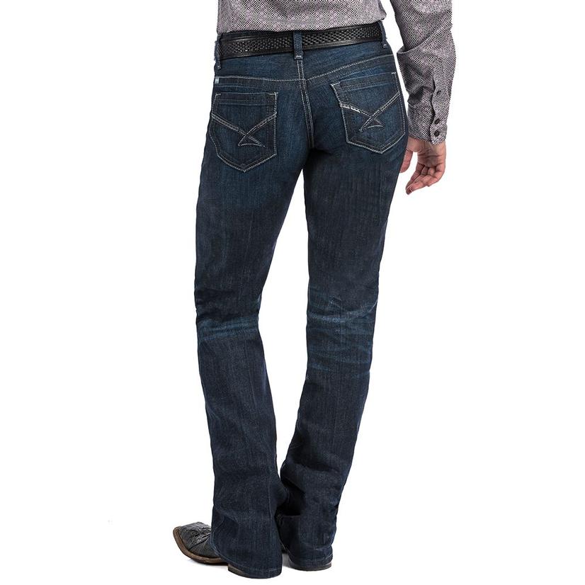 Ada Dark Wash Mid Rise Relaxed Fit Jeans