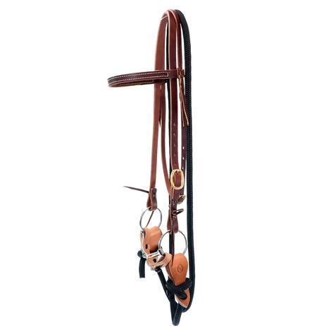 STT Yacht Rope Training Bridle with Copper Loose-Ring Snaffle 