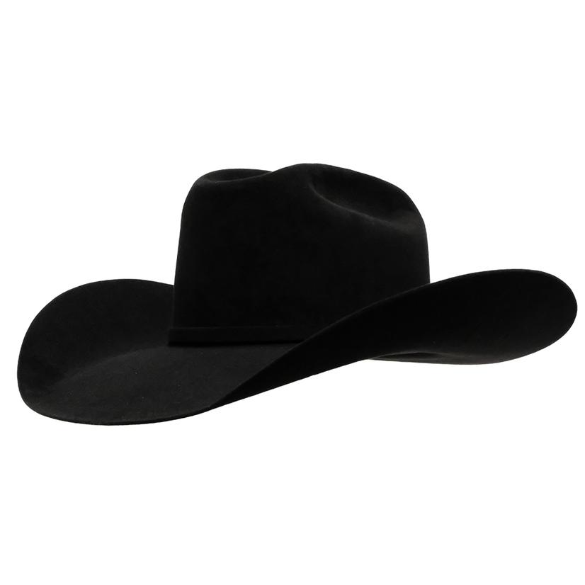 Black Open Crown Felt Cowboy Hat
