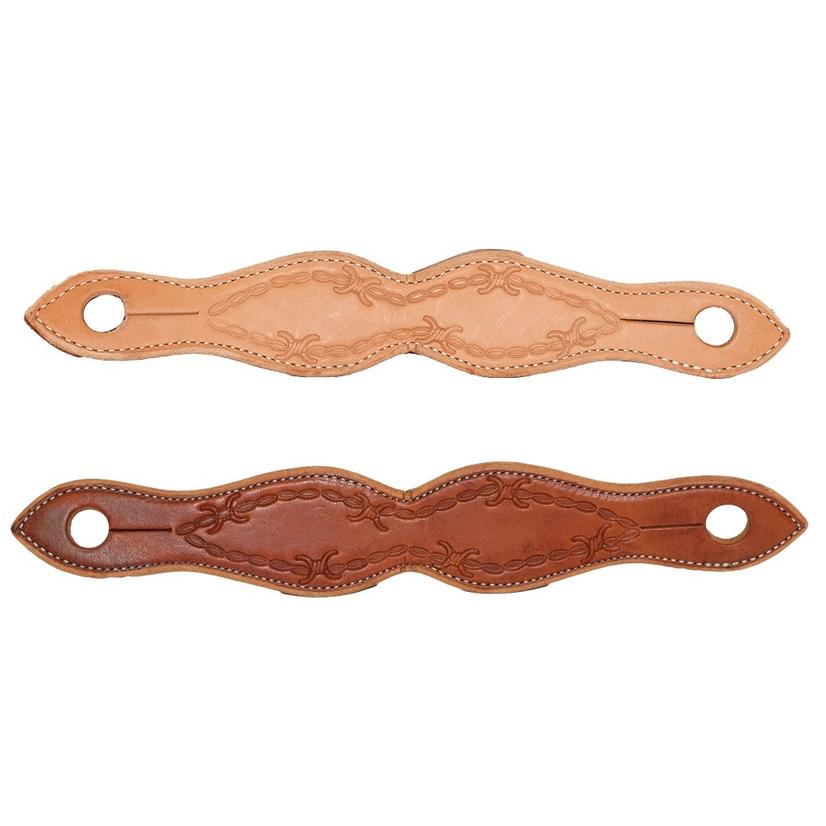 Stt Harness Leather Barbed Wire Tooled Slobber Straps Light And Dark