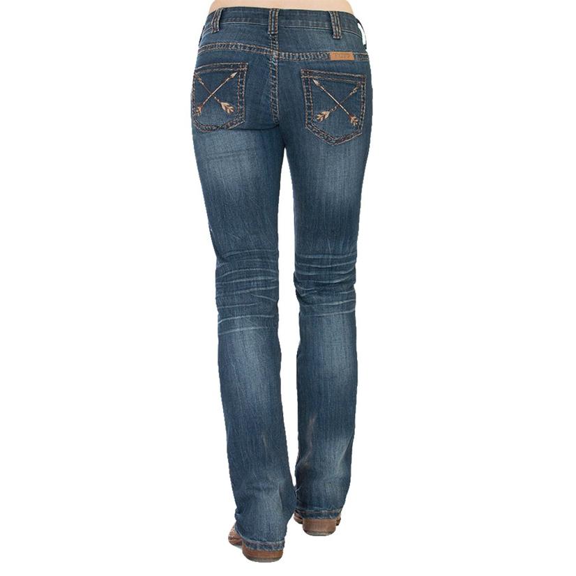 Cowgirl Tuff Women's Peacemeker Brown Stitch Arrow Pocket Jean