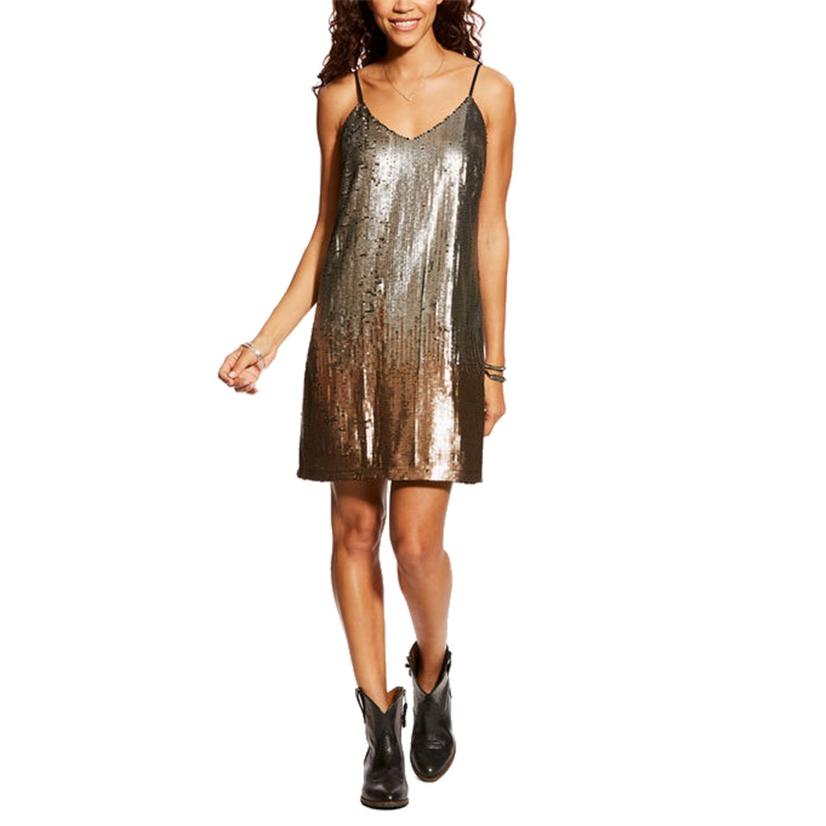 sequin dress with cowboy boots