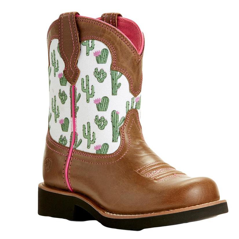 Ariat Fatbaby Brown and Cactus Print Boot - Kid and Youth Sizes