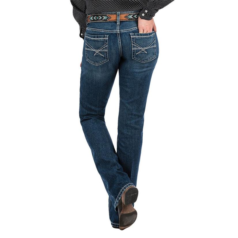 cinch mid rise jeans