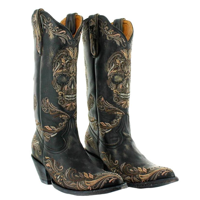womens skull cowboy boots