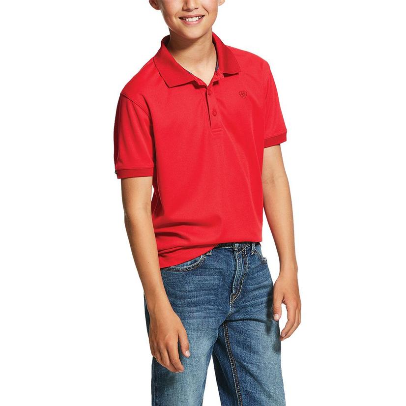 boys red polo