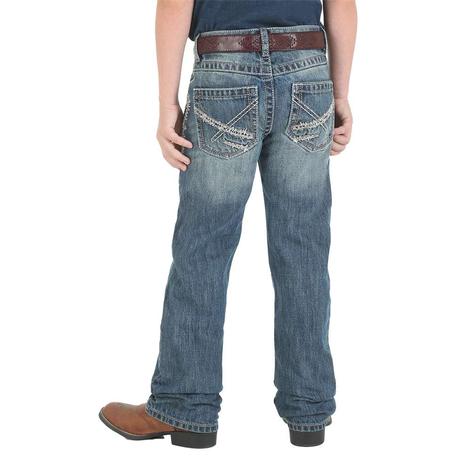 Wrangler 20X No. 42 Vintage Breaking Barriers Wash Bootcut Boy's Jeans - Size 4-7