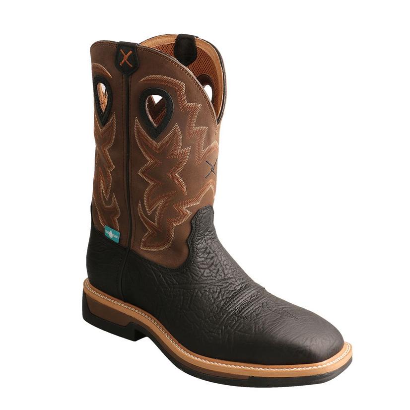 twisted x women's floral steel toe western work boots