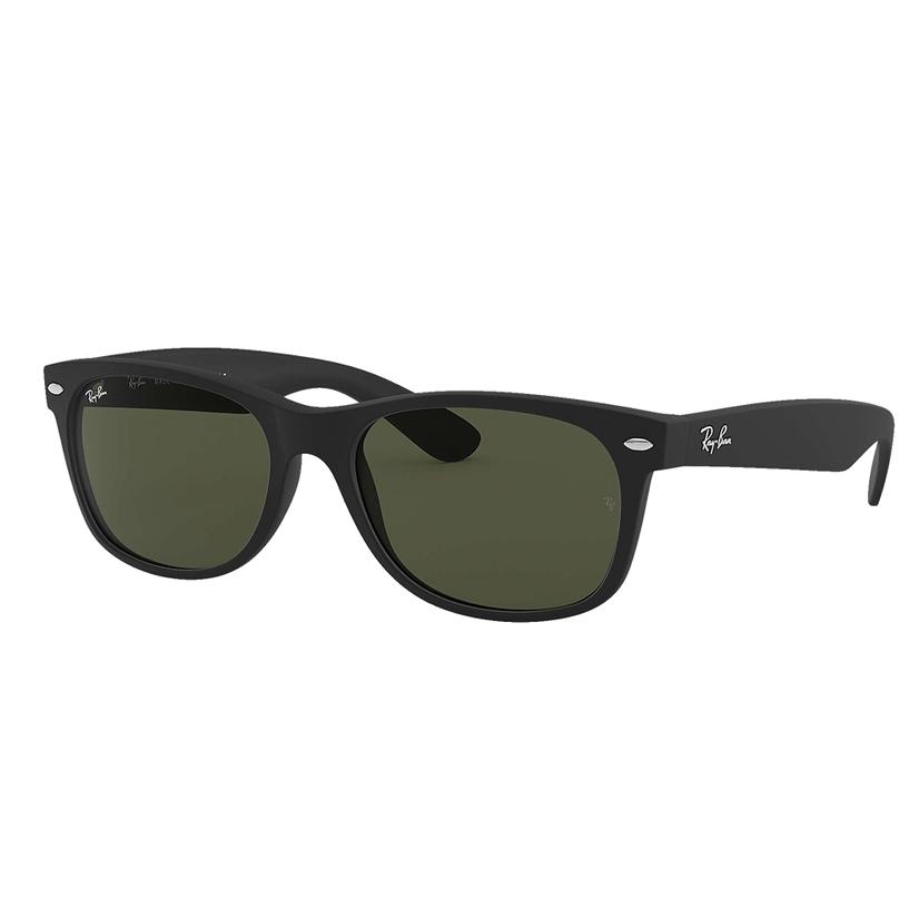  Ray- Ban Wayfarer Classic Black Frame Sunglasses With Green Classic G15 Lenses