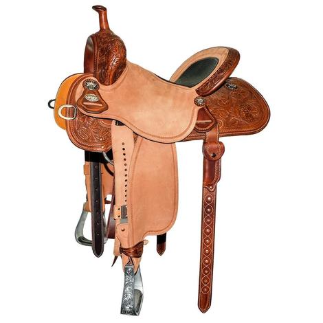 saddlery martin barrel saddles saddle stingray inlay bison wyoming seat tool chocolate half flower southtexastack