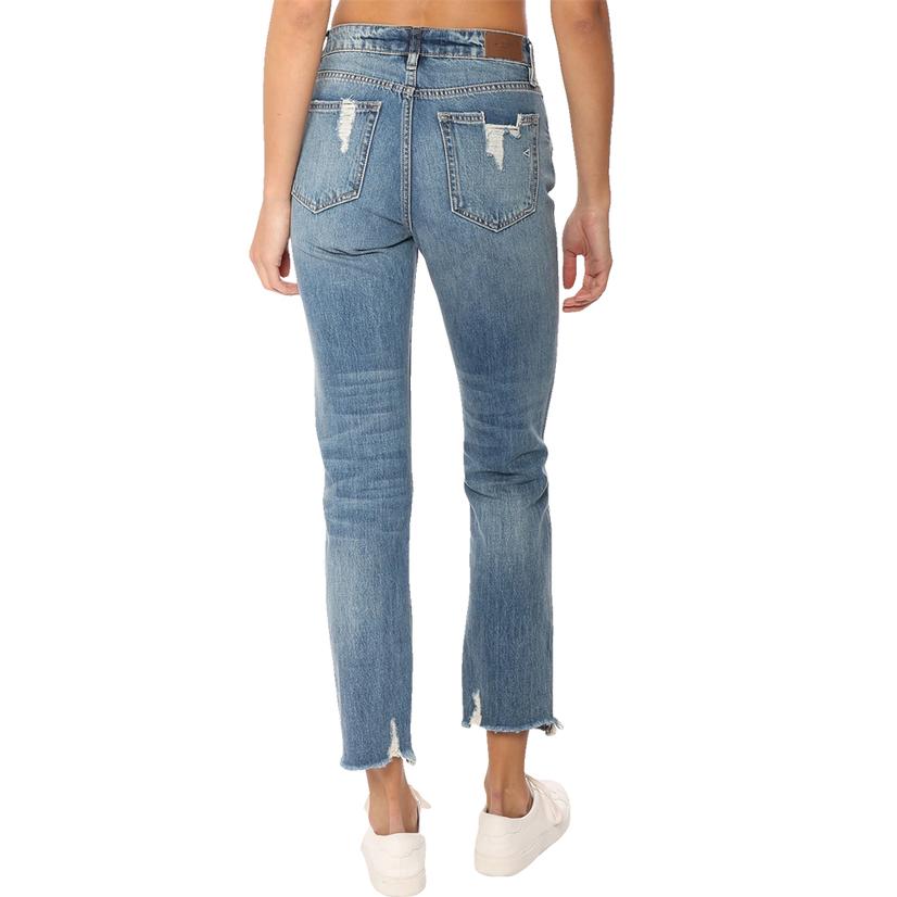 straight leg distressed jeans womens