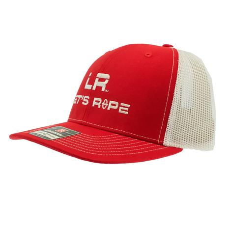 Let's Rope Red and White Mesh Back Cap