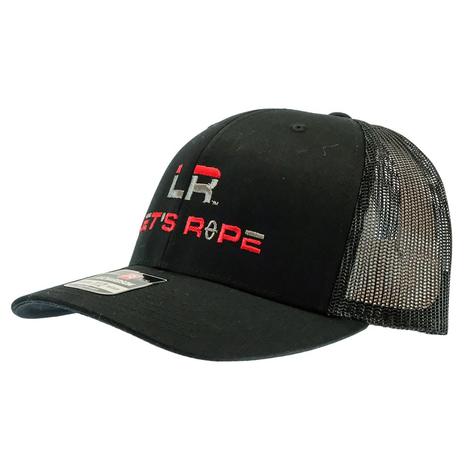 Let's Rope Red Black Logo Black Mesh Dack Cap