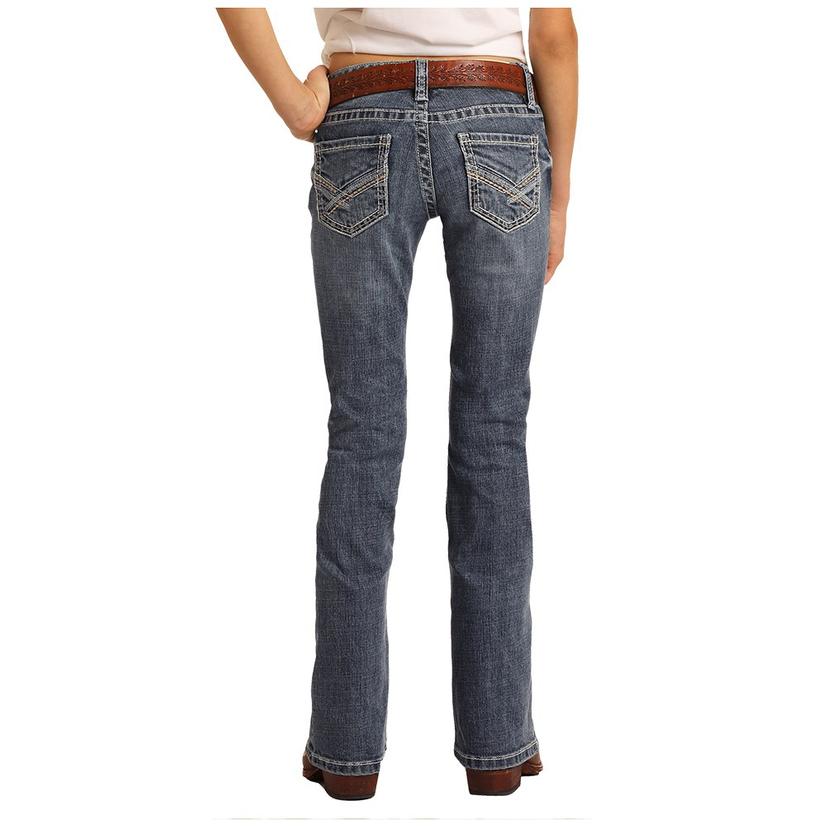 Medium Wash Bootcut Girls Jeans By Rock And Roll Cowgirl