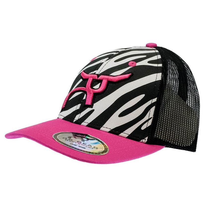 Black and Pink Zebra Front Meshback Cap by Ropesmart
