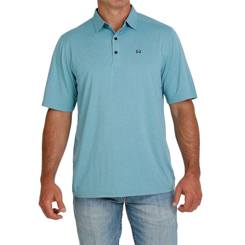 light blue polo shirt