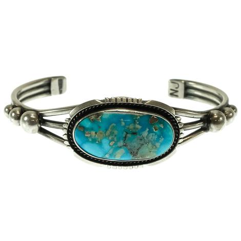 Turquoise and Silver Cuff