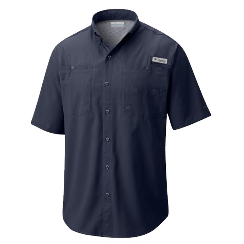 Tamiami II Navy Blue Short Sleeve Button-Down Men's Shirt by Columbia
