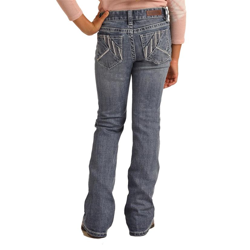 Medium Wash Bootcut Girls Jeans By Rock And Roll Cowgirl 