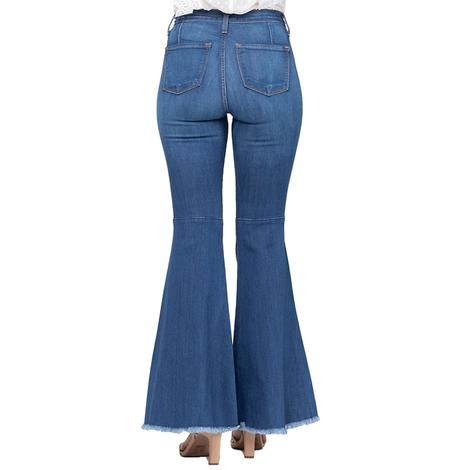 High Rise Pin Stripe Super Flare Women's Jeans by Judy Blue