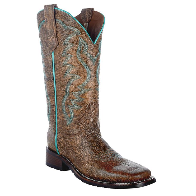 Boots Peanut with Turquoise Embroidery Women's Boot by Circle G