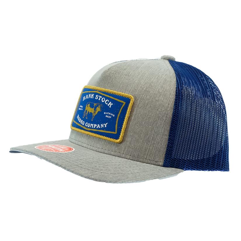 Rank Stock Grey Blue Trucker Youth Hat by Hooey