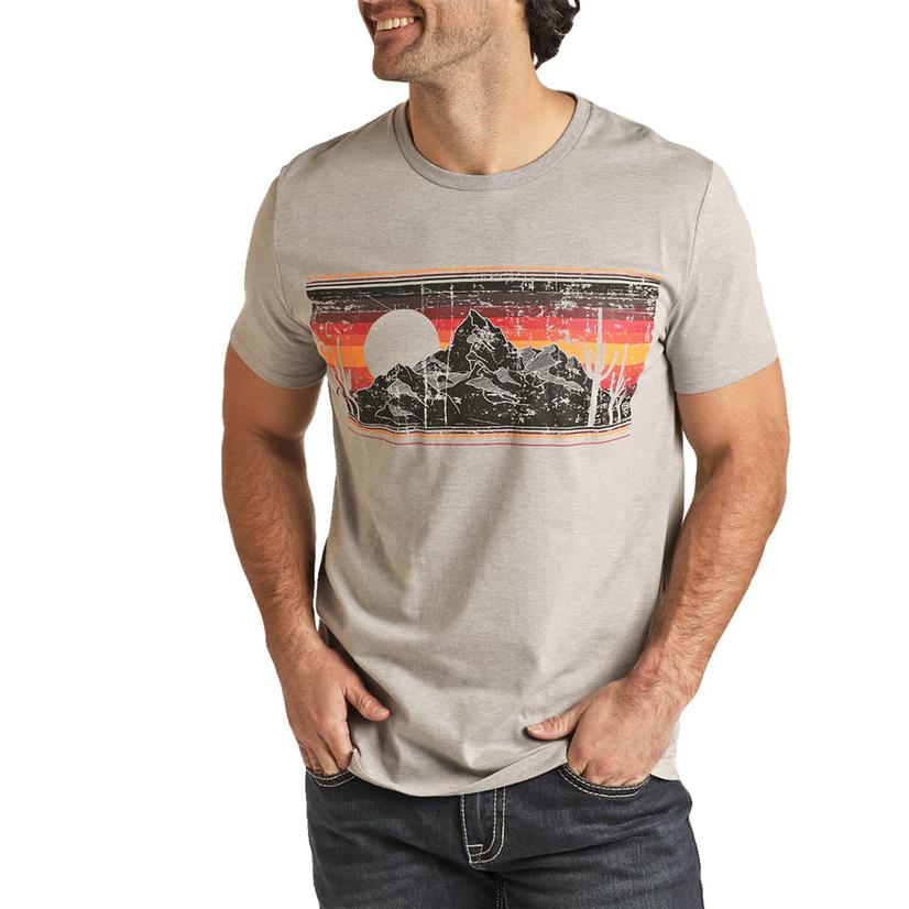 Sunset Mountain Men's T-Shirt by Rock and Roll