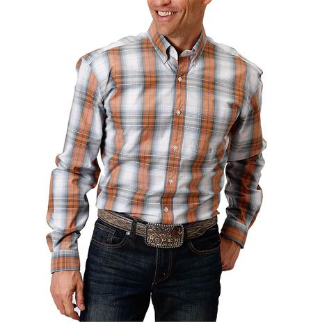 Roper Plaid Long Sleeve Button-Down Men's Shirt