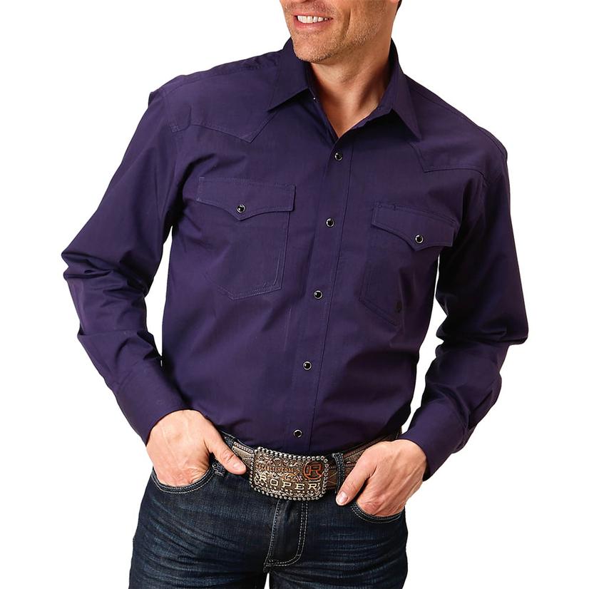 Plum Amarillo Collection Long Sleeve Men's Shirt by Roper