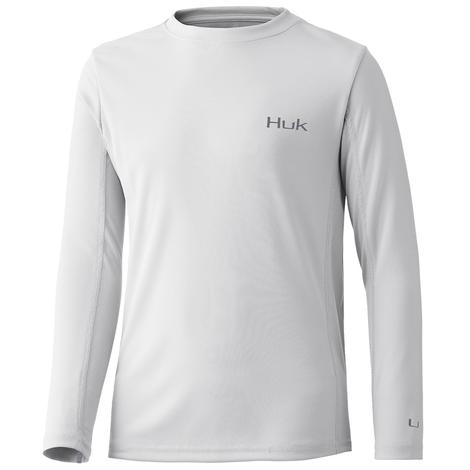 Huk White Icon X Long Sleeve Boys Shirt 
