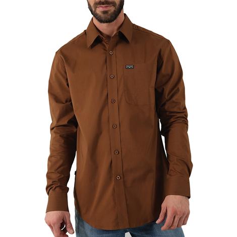Kimes Ranch Linville Brown Long Sleeve Button-Down Men's Shirt