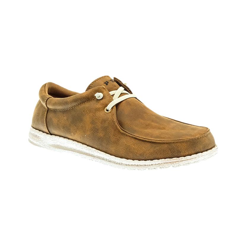 Tan Faux Leather Vamp Men's Shoes by Roper