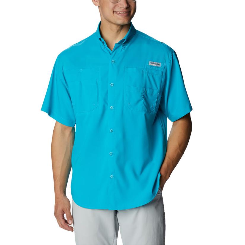 Columbia Men's PFG Tamiami II Short Sleeve Shirt, Small, Ocean Teal