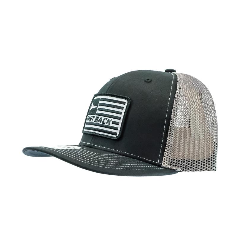 Black and Charcoal Flag Logo Cap by Fast Back
