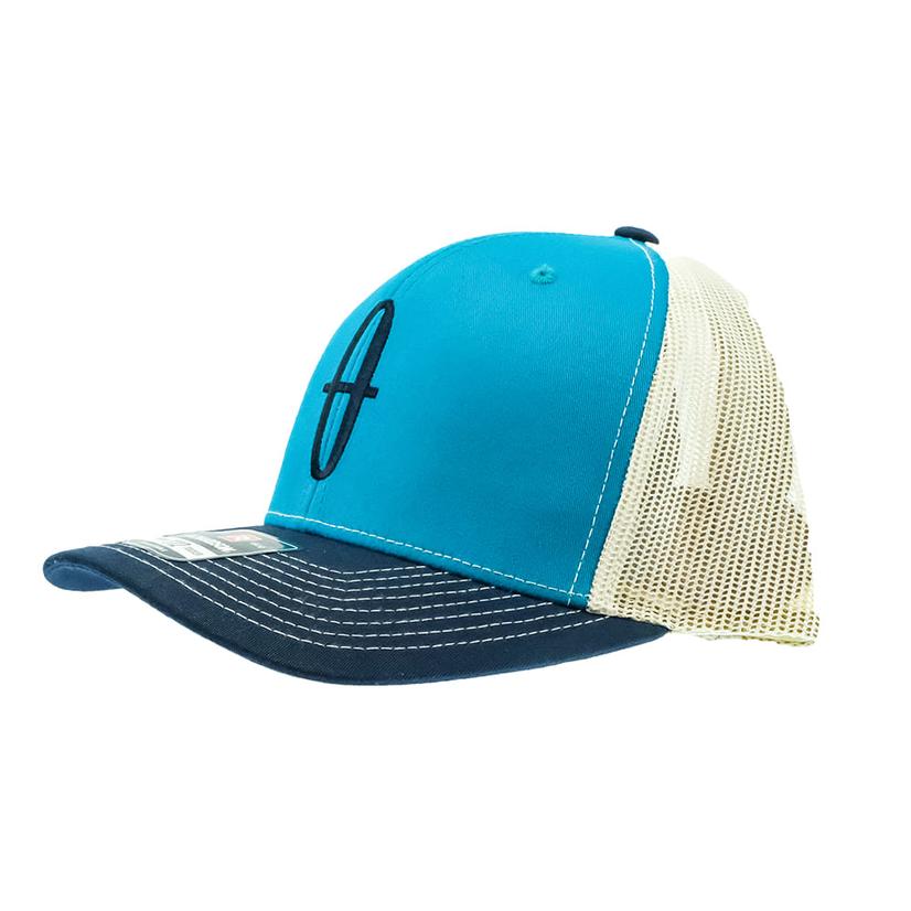 Bar Nothing Blue Teal Birch Navy with Navy Logo Meshback Cap by STT