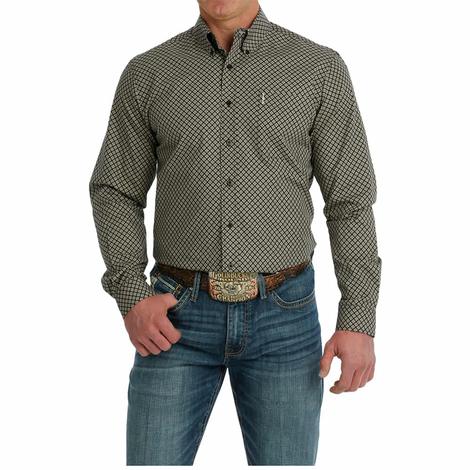 Cinch Modern Fit Black Long Sleeve Button-Down Men's Shirt