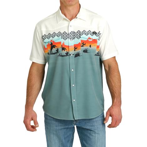 Cinch Men's Short Sleeve Camp Snap Shirt