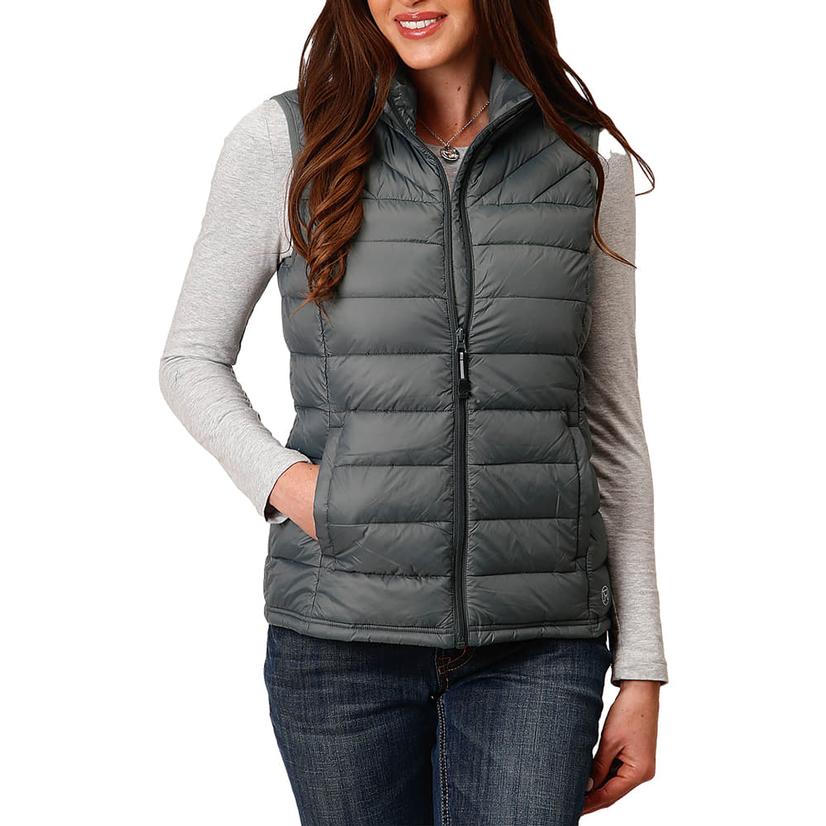 Green Lightweight Crushable Women's Vest by Roper