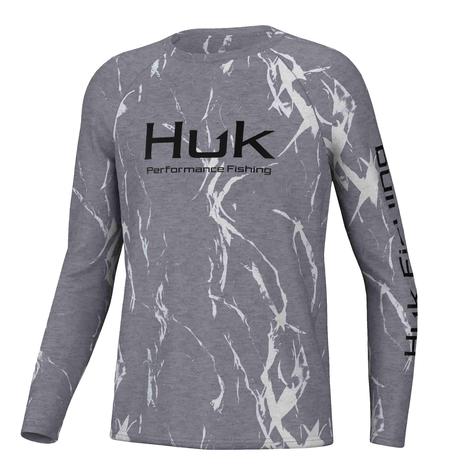 Huk Pursuit Kelp Wash Volcanic Ash Heather Youth Shirt Grey S