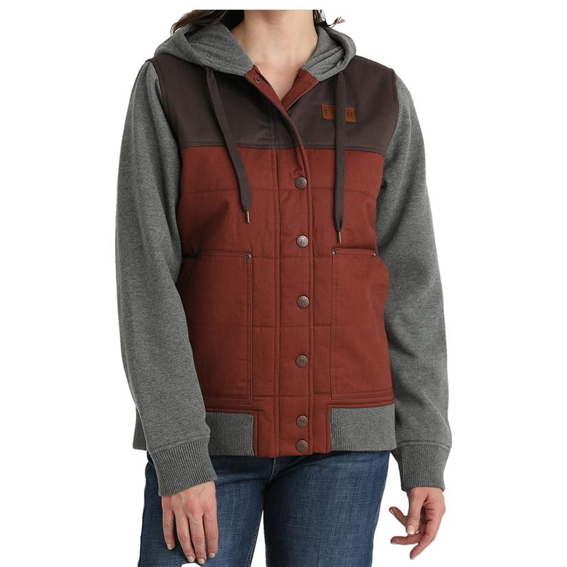  Cinch Color Block Women's Canvas Hoodie Jacket